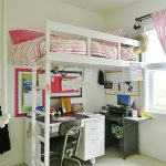 A simple loft bed with a desk saves a lot of space.