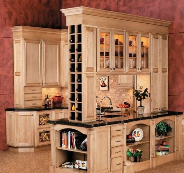 Wine cabinet in the kitchen