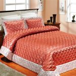 Quilted bedspread coral