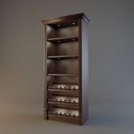 Wine rack with sloping shelves