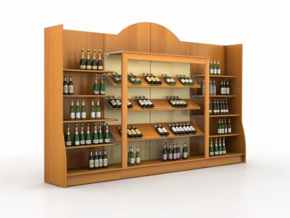 Rack with presentation shelves