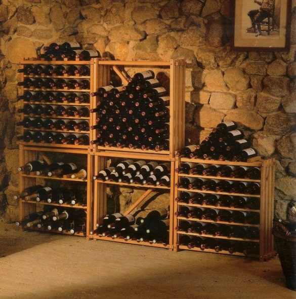 Storage racks in the basement