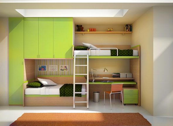 Beds with built-in desk