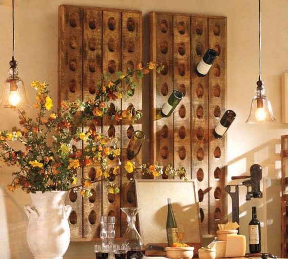 Wine rack made of wood