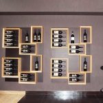 Unusually shaped wine shelves