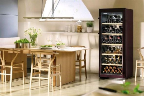 Wine cabinet in the kitchen