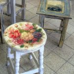 Stools after decoupage