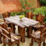 Original wooden table and chairs