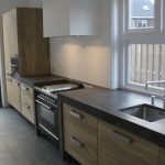 Wood and concrete for decoration of durable kitchens