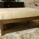 Wooden bench with a shelf do it yourself