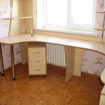 Double writing desk by the window