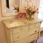Chest and antique mirror