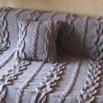 Beautiful knitted bedspread and pillow do it yourself