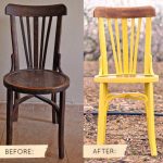 Piękne zakrzywione krzesła przed i po renowacji