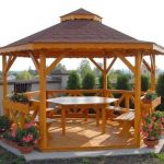 Beautiful wood table for summer house
