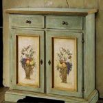 Kitchen cabinet with decoupage in Provence style