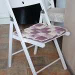 Square purple seat on a chair in the style of Provence