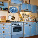 Painted blue furniture with decor