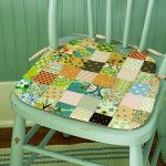 Cushion on the chair of colored squares