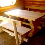 An example of a rectangular table made of natural timber