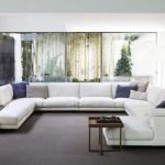 Spacious living room with a huge sofa