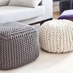 Ottomans with crocheted covers