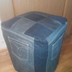 Ottoman plastic bottles and old jeans