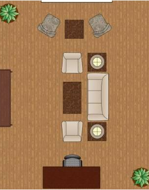 Dividing the living room into zones