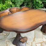 Handmade carved wooden table