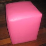 Pink ottoman from bottles
