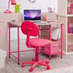 Pink chair for junior school children with height adjustment
