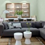 Gray sofa para sa kitchen-living room