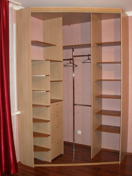Standard shelves in the closet