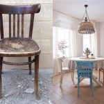 Stare wiedeńskie krzesło przed i po renowacji