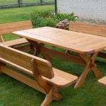 Table for gazebo of this type can be installed directly on the floor base