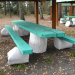 Multicolored table and benches for arbors - we do it ourselves