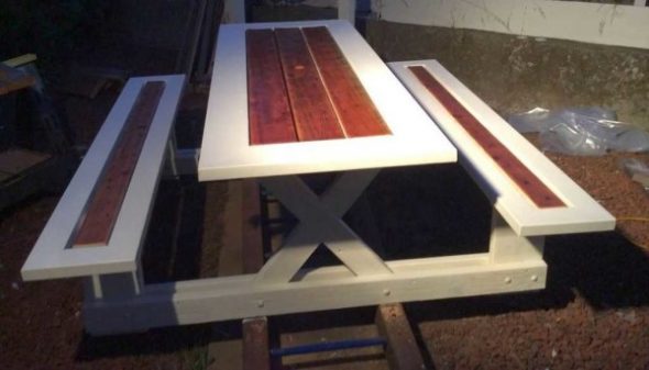 Table at benches