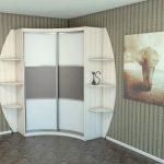 Corner large wardrobe with shelves