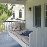 Outdoor suspended bed of white color
