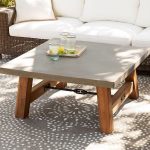 Outdoor table with concrete top