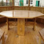 Octagonal table for wooden arbor