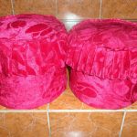 Bright pink ottomans with their own hands