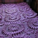 Openwork purple blanket