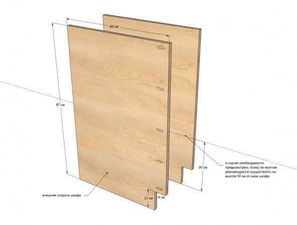 Side walls for cabinets