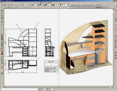 Drawing and project of furniture