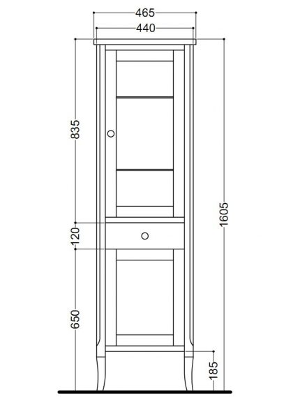 Drawing of the cabinet in the bathroom
