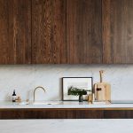 Wooden kitchen in the style of minimalism