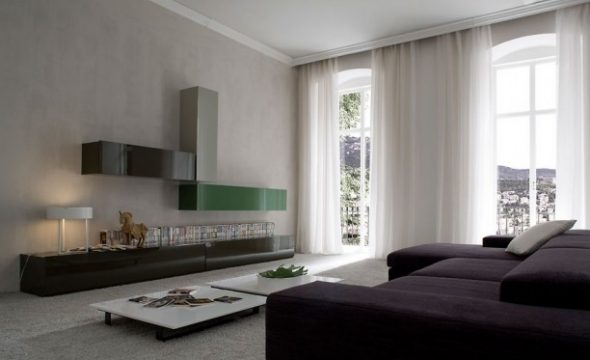 W stylu minimalizmu używane są duże pokoje.
