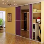 Purple wardrobe for yellow corridor