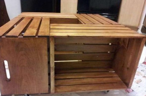 Wooden drawers table